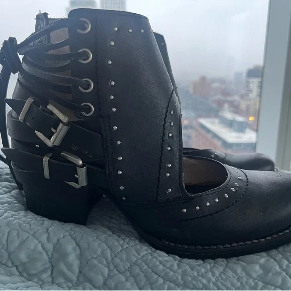 Freebird Black Studded Boots Desert 8 - Picture 7 of 9